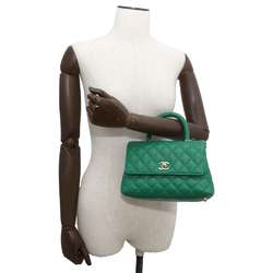 Chanel handbag, matelasse, coco mark, handle, caviar skin, A92990, CHANEL 2way shoulder bag