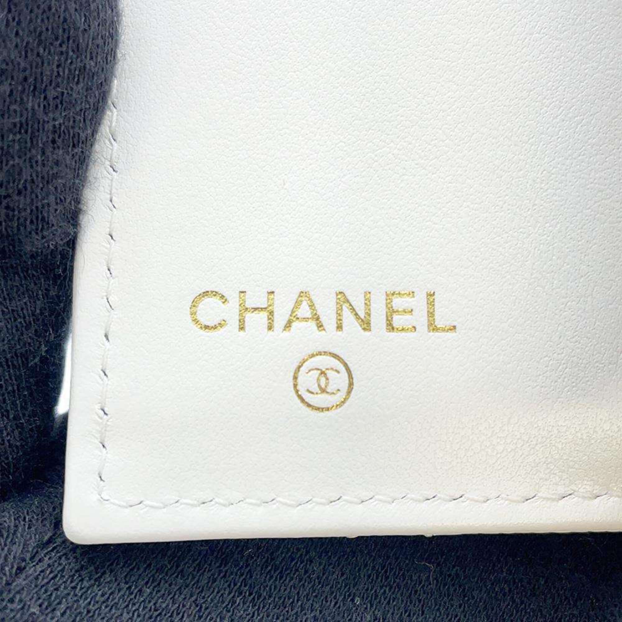 Chanel Tri-fold Wallet Matelasse Coco Mark Classic Small Flap AP0230 CHANEL White