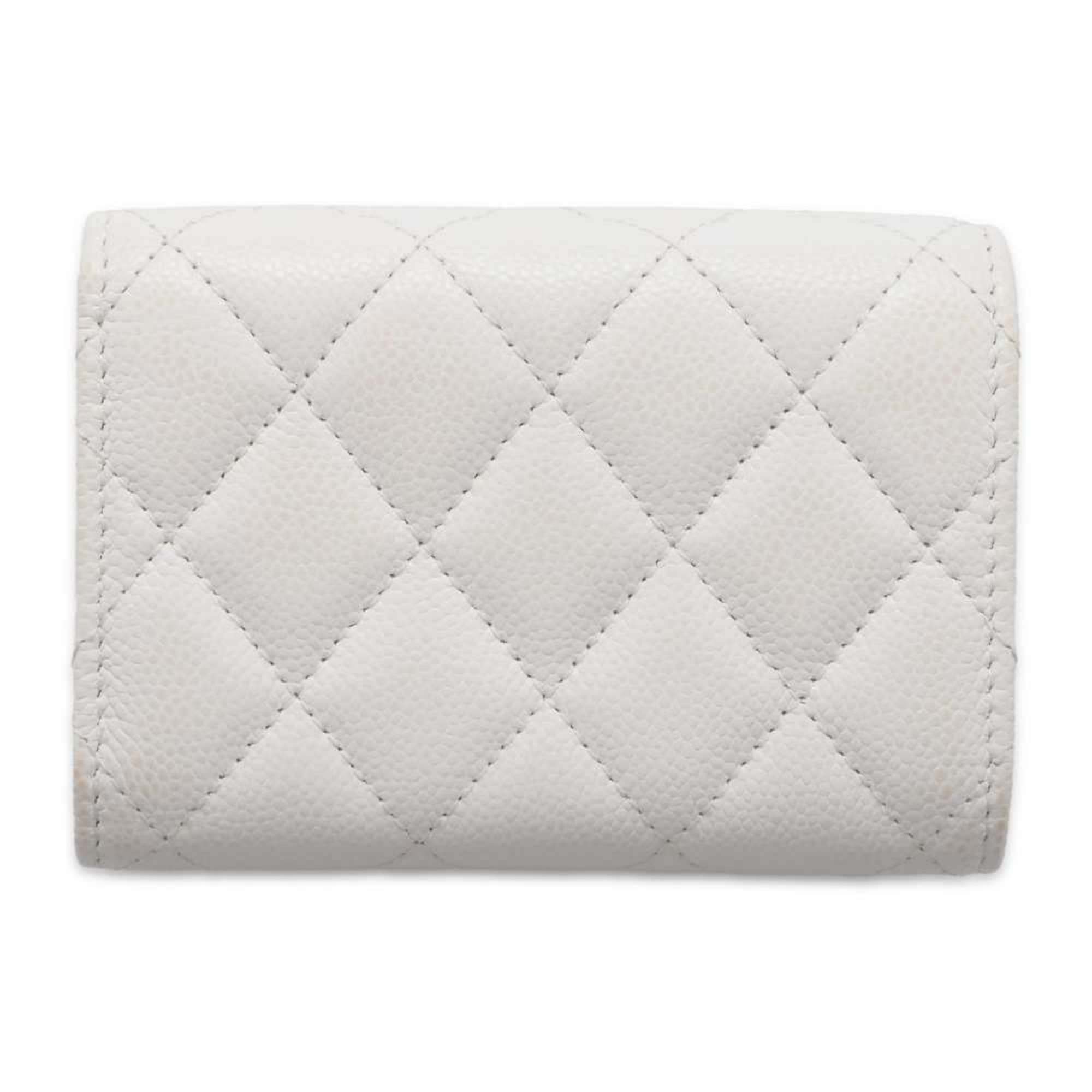 Chanel Tri-fold Wallet Matelasse Coco Mark Classic Small Flap AP0230 CHANEL White