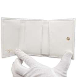 Chanel Tri-fold Wallet Matelasse Coco Mark Classic Small Flap AP0230 CHANEL White