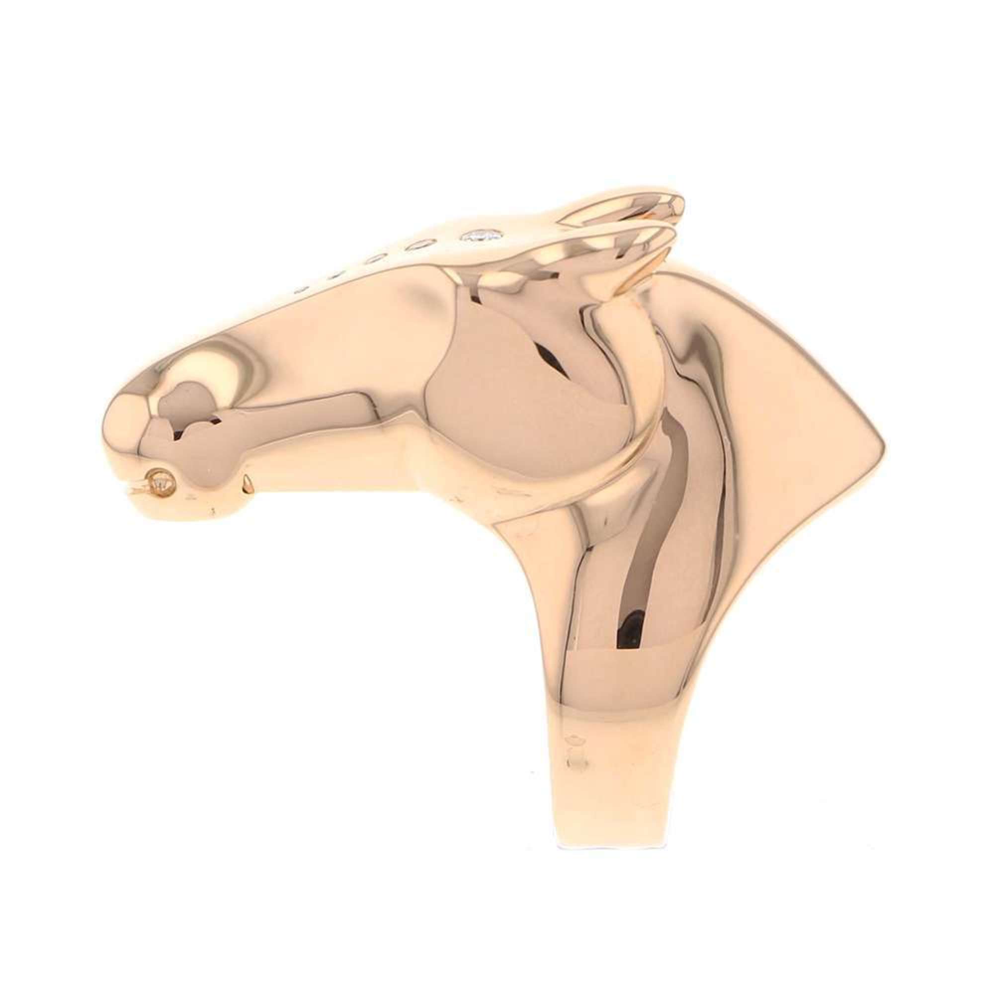 Hermes Ring Gallop Diamond 5P K18PG Pink Gold Size 52 Horse Motif