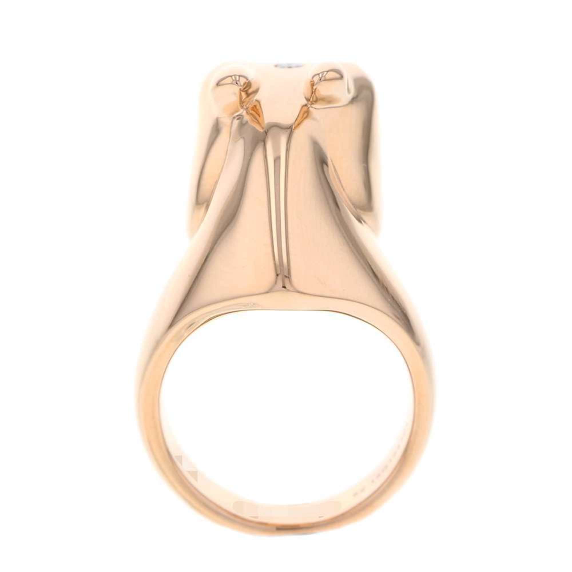 Hermes Ring Gallop Diamond 5P K18PG Pink Gold Size 52 Horse Motif