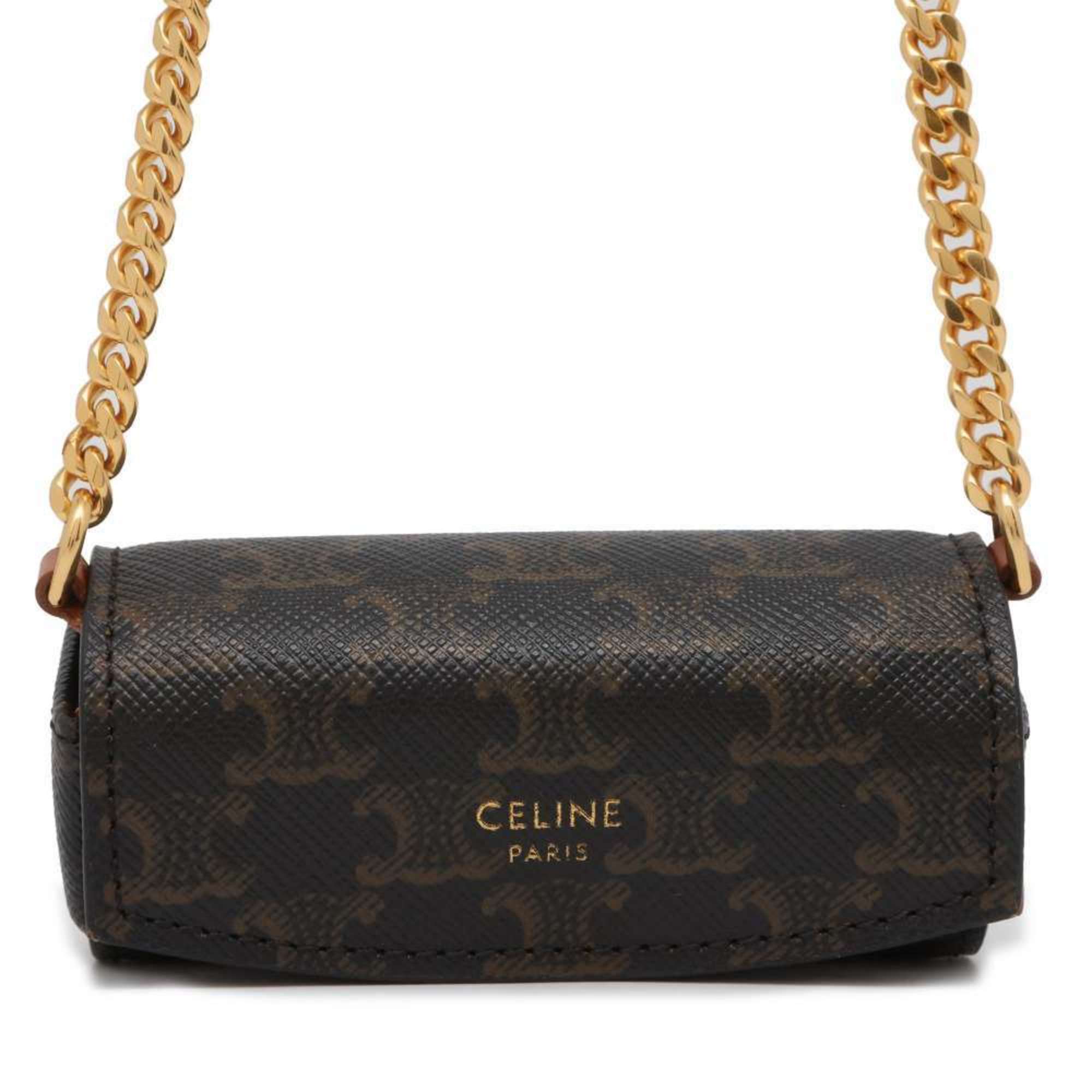 Celine Lip Case Triomphe Lipstick Leather 10D612BZB CELINE