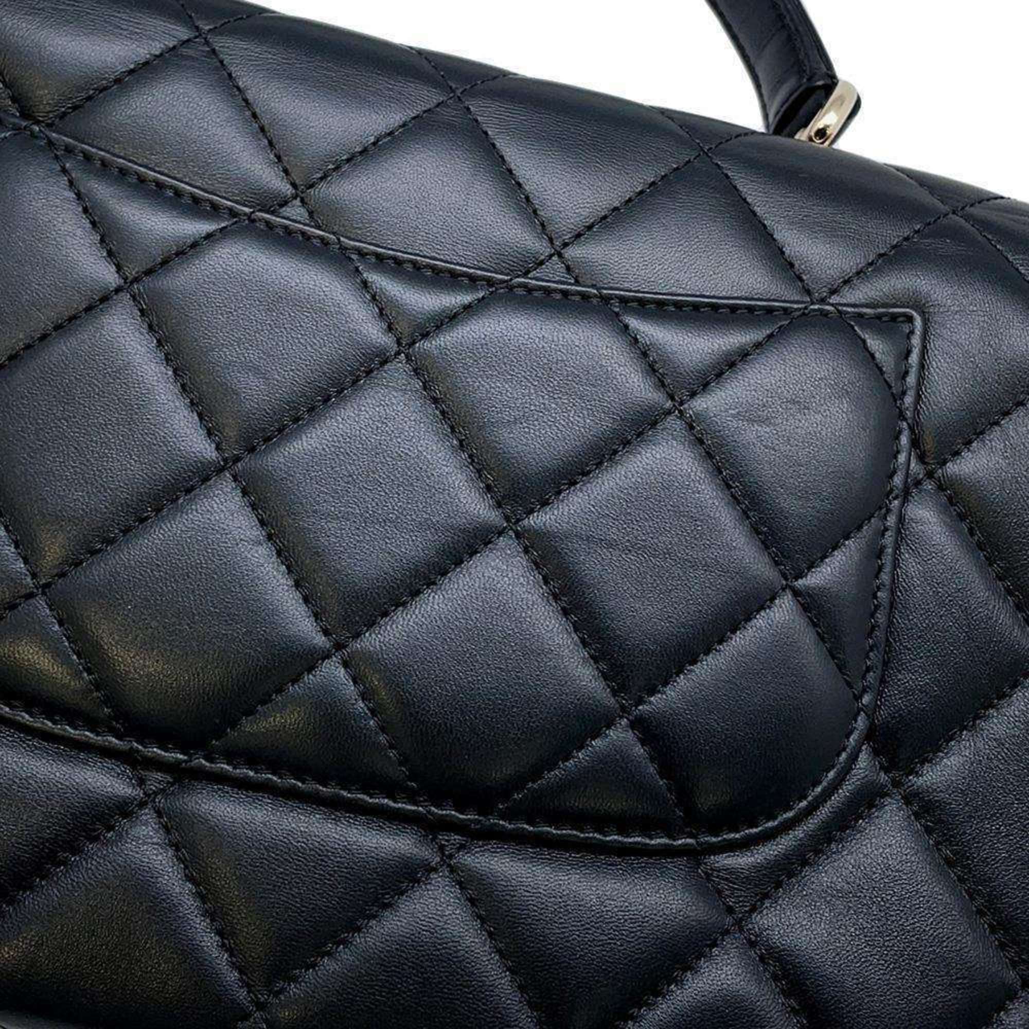 CHANEL Handbag Coco Mark Matelasse Lambskin A92236 2way Shoulder Trendy CC Black