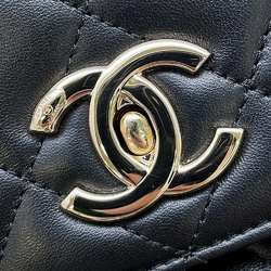 CHANEL Handbag Coco Mark Matelasse Lambskin A92236 2way Shoulder Trendy CC Black