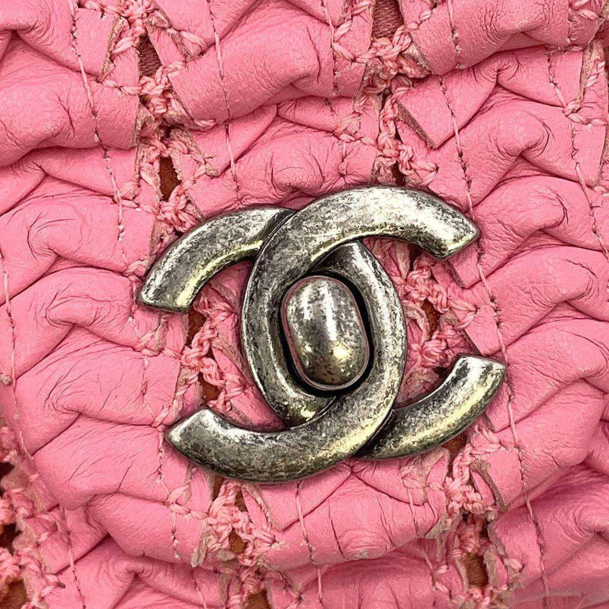 Chanel Chain Shoulder Bag Coco Mark Cloche Leather CHANEL