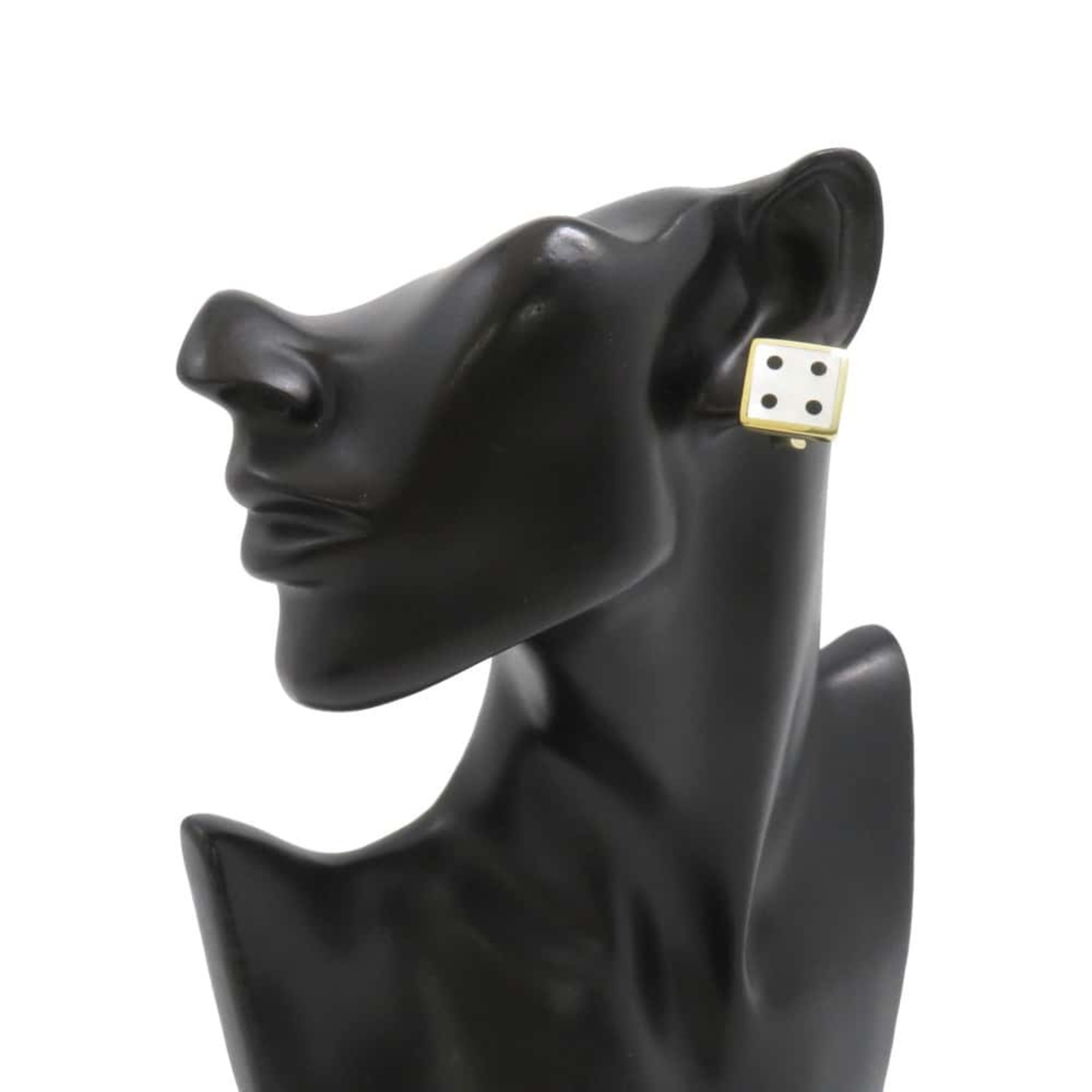 Tiffany earrings with a dice motif, 18K yellow gold, mother-of-pearl and onyx, & Co.