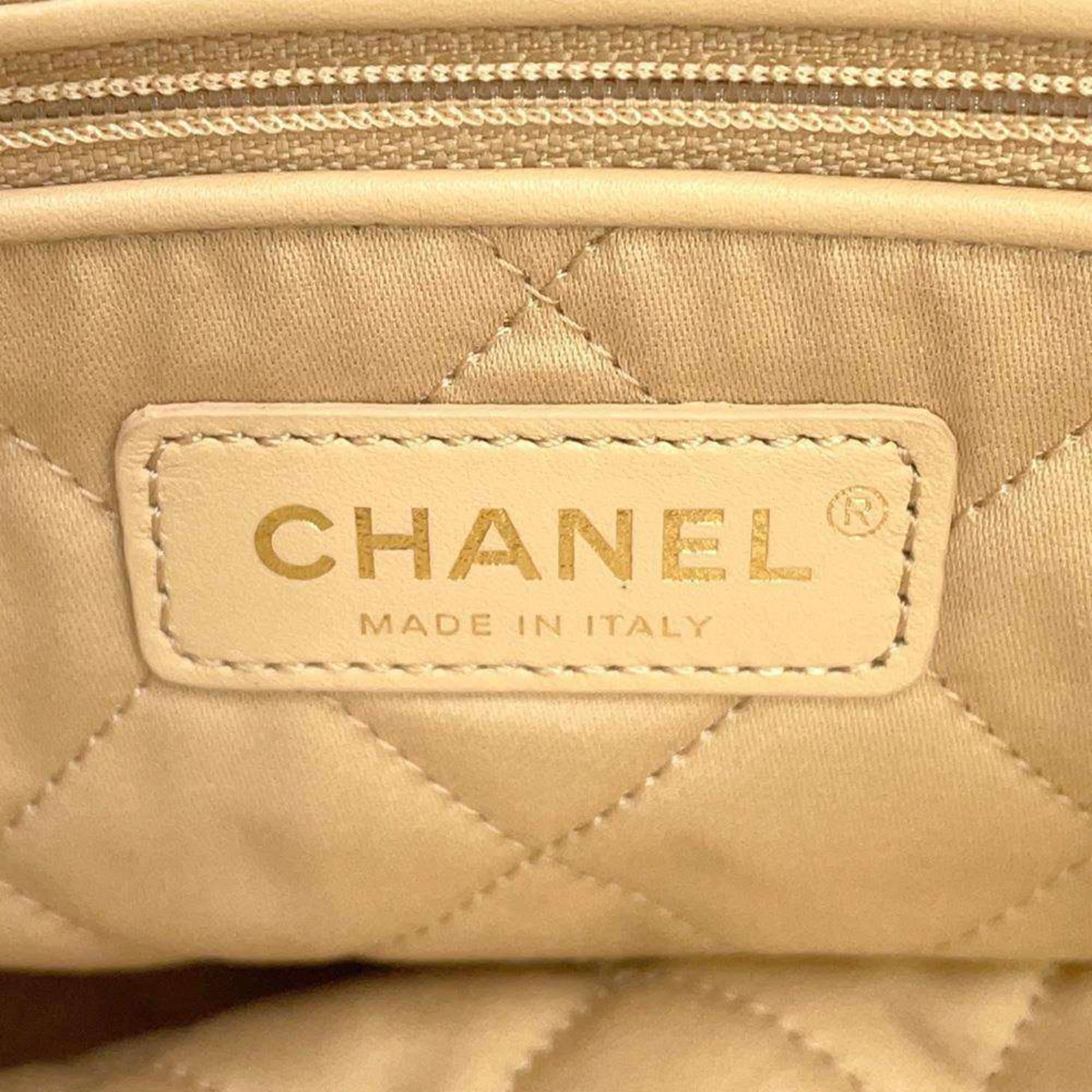 CHANEL Handbag 22 Matelasse Small Shiny Calf AS3260 White