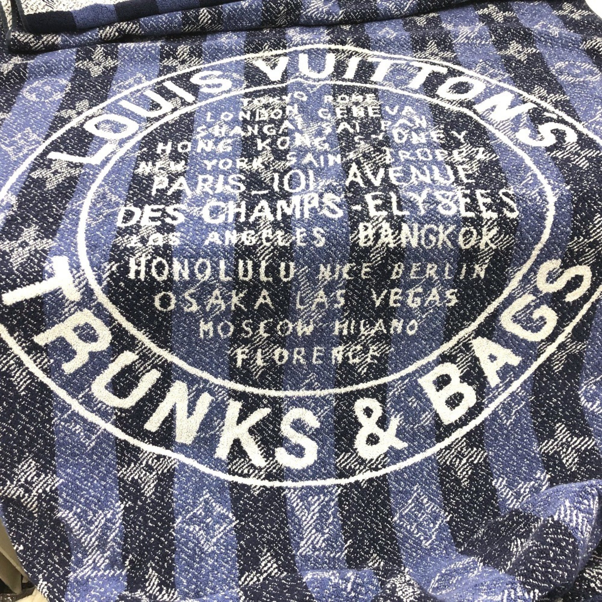 LOUIS VUITTON Louis Vuitton Monogram TRUNKS & S Beach Towel Bath Cotton Men's Women's Blue