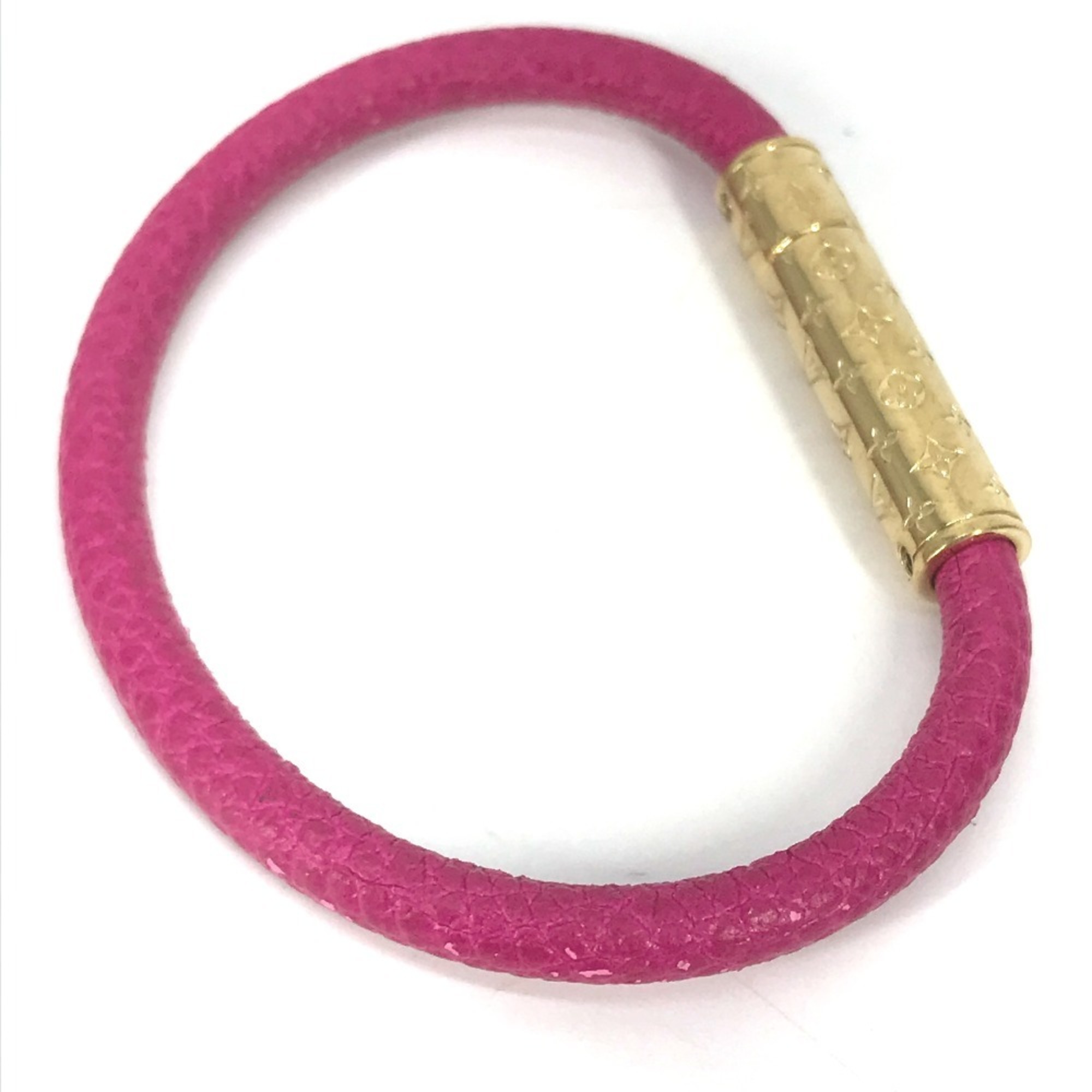 LOUIS VUITTON Louis Vuitton Monogram Bracelet Bangle Leather Women's Pink