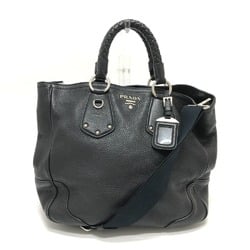 PRADA BN1346 Shoulder Bag Handbag Leather Women's Black