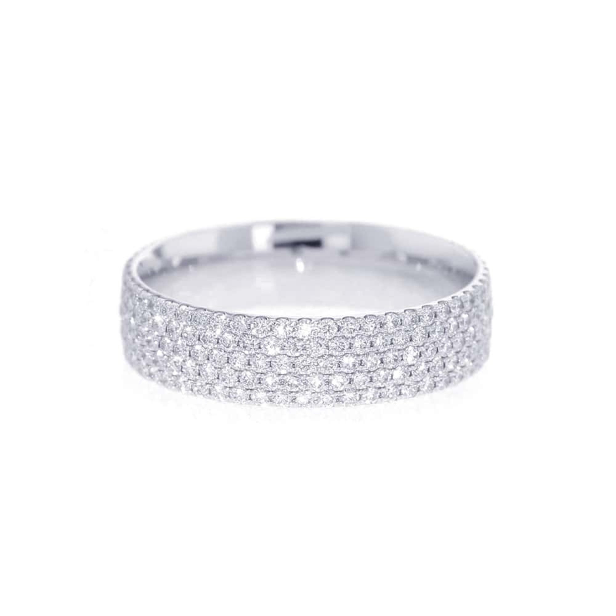 Tiffany Ring Metro 5 Row Diamond K18WG White Gold Size & Co.