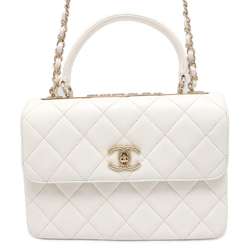 Chanel handbag Coco mark Matelasse lambskin A92236 CHANEL 2way chain shoulder bag white