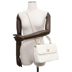 Chanel handbag Coco mark Matelasse lambskin A92236 CHANEL 2way chain shoulder bag white