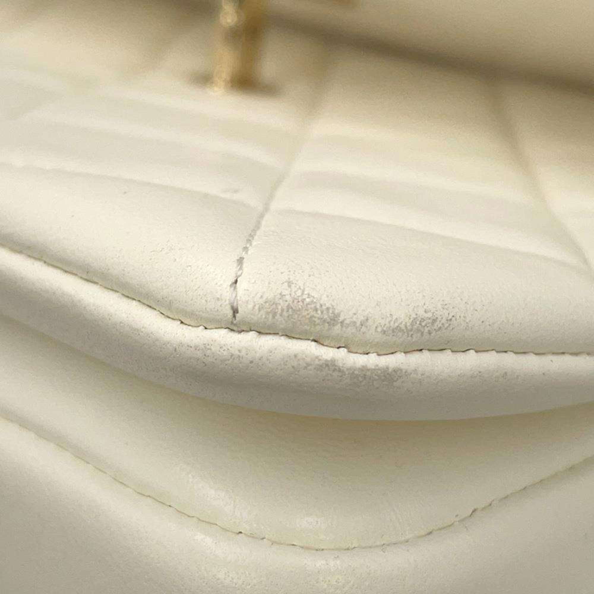 Chanel handbag Coco mark Matelasse lambskin A92236 CHANEL 2way chain shoulder bag white