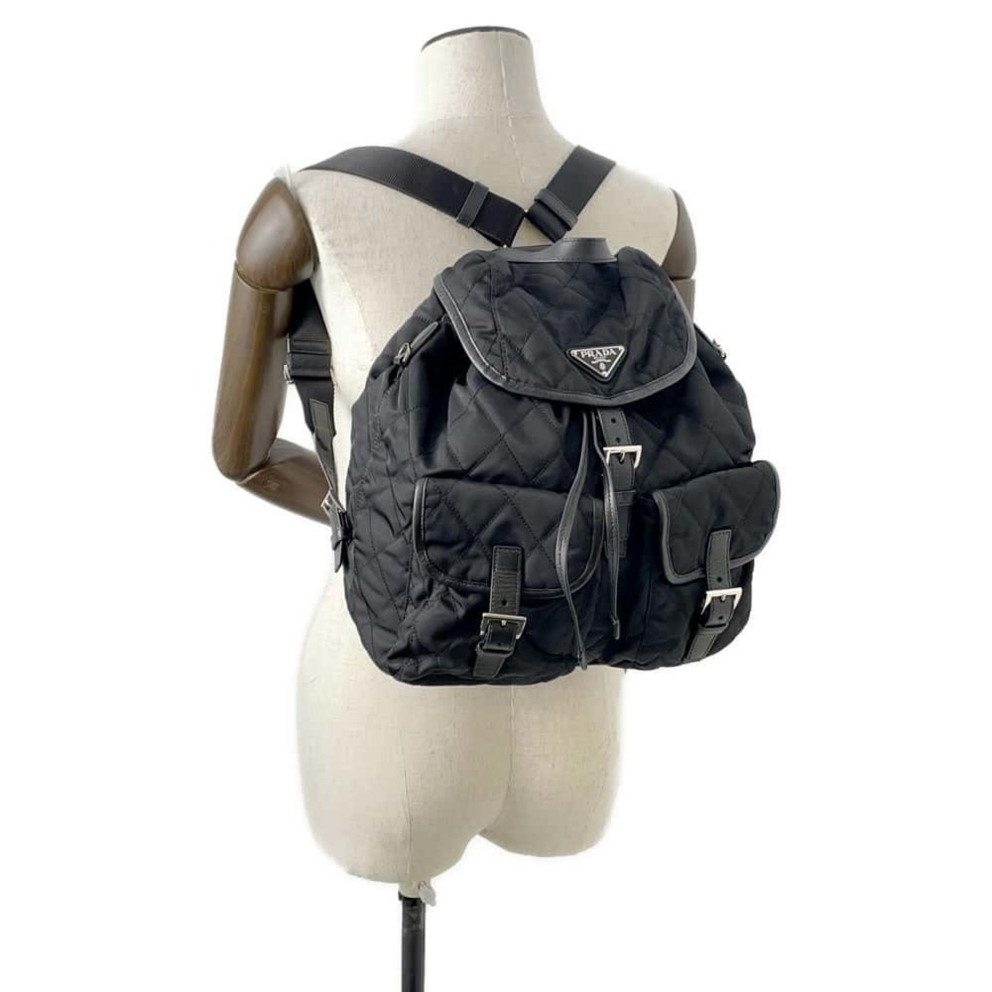 Prada Backpack Nylon Quilted 1BZ811 PRADA Bag Black