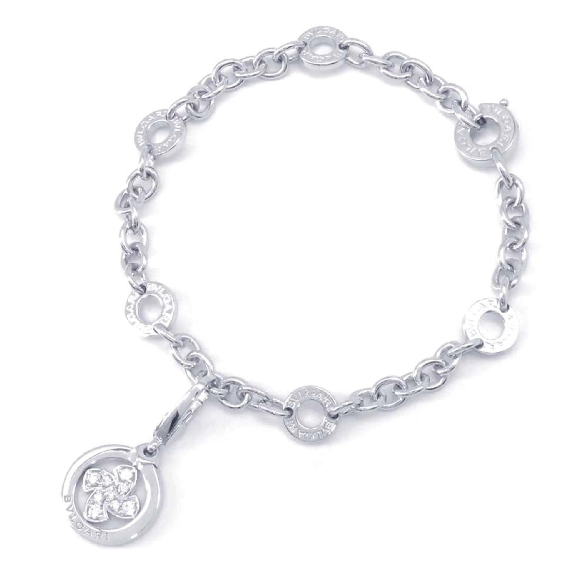 Bvlgari Bulgari Bracelet Tondo Windmill Diamond K18WG White Gold