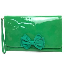 VALENTINO Red Valentino Patent Leather Clutch Bag with Strap, Green, for Women