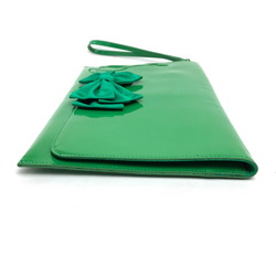 VALENTINO Red Valentino Patent Leather Clutch Bag with Strap, Green, for Women