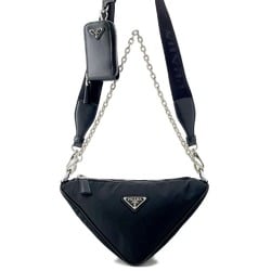 Prada Shoulder Bag Triangle Nylon 1BH190 PRADA Black