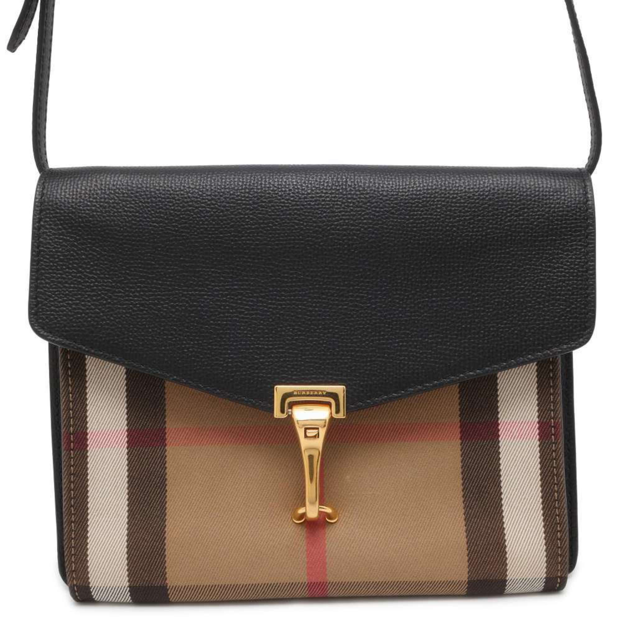 Burberry Shoulder Bag House Check Canvas Leather 3980825 BURBERRY Black