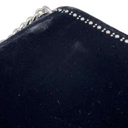 Miu Miu Miu Handbag Studs Chain Handle Velour 5BD033 MIUMIU 2way Shoulder Bag Black