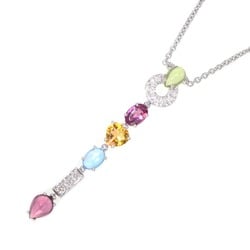 Bvlgari Necklace Allegra Peridot Garnet Citrine Blue Topaz Diamond K18PG Pink Gold Pendant