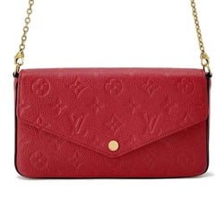 Louis Vuitton Chain Wallet Monogram Empreinte Pochette Felicie M63700 LOUIS VUITTON Red