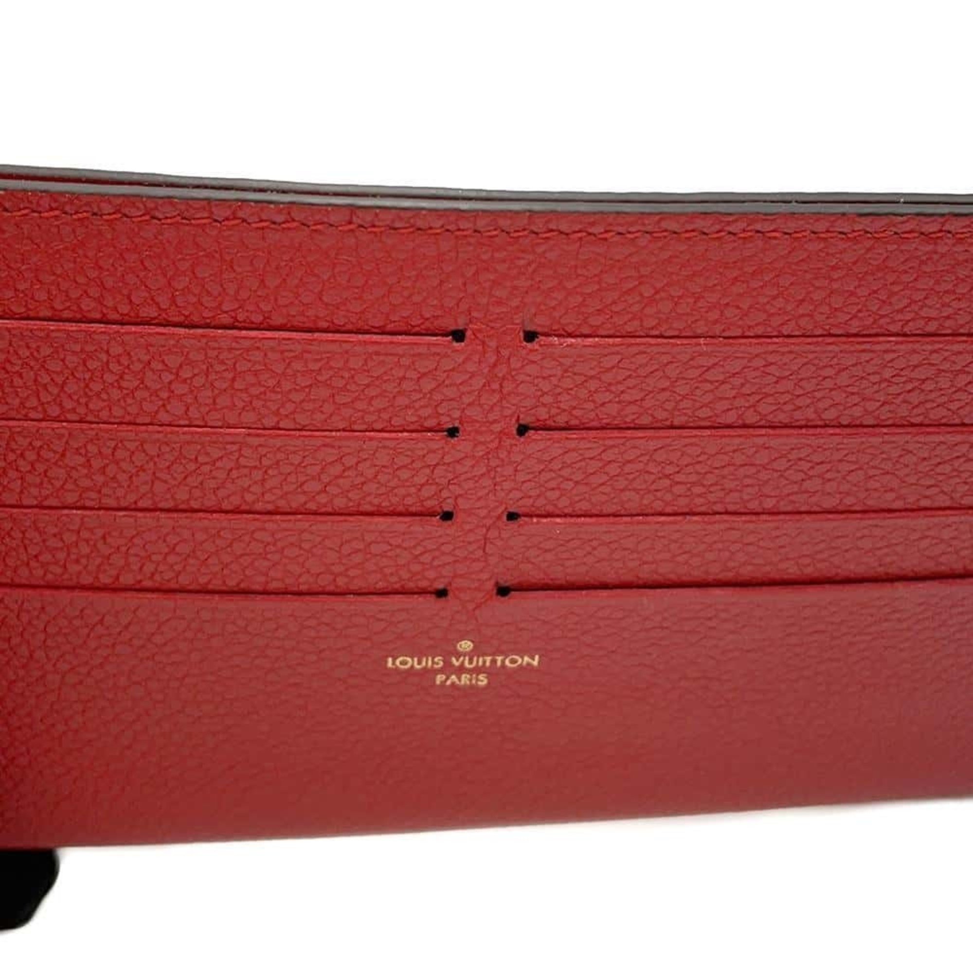 Louis Vuitton Chain Wallet Monogram Empreinte Pochette Felicie M63700 LOUIS VUITTON Red