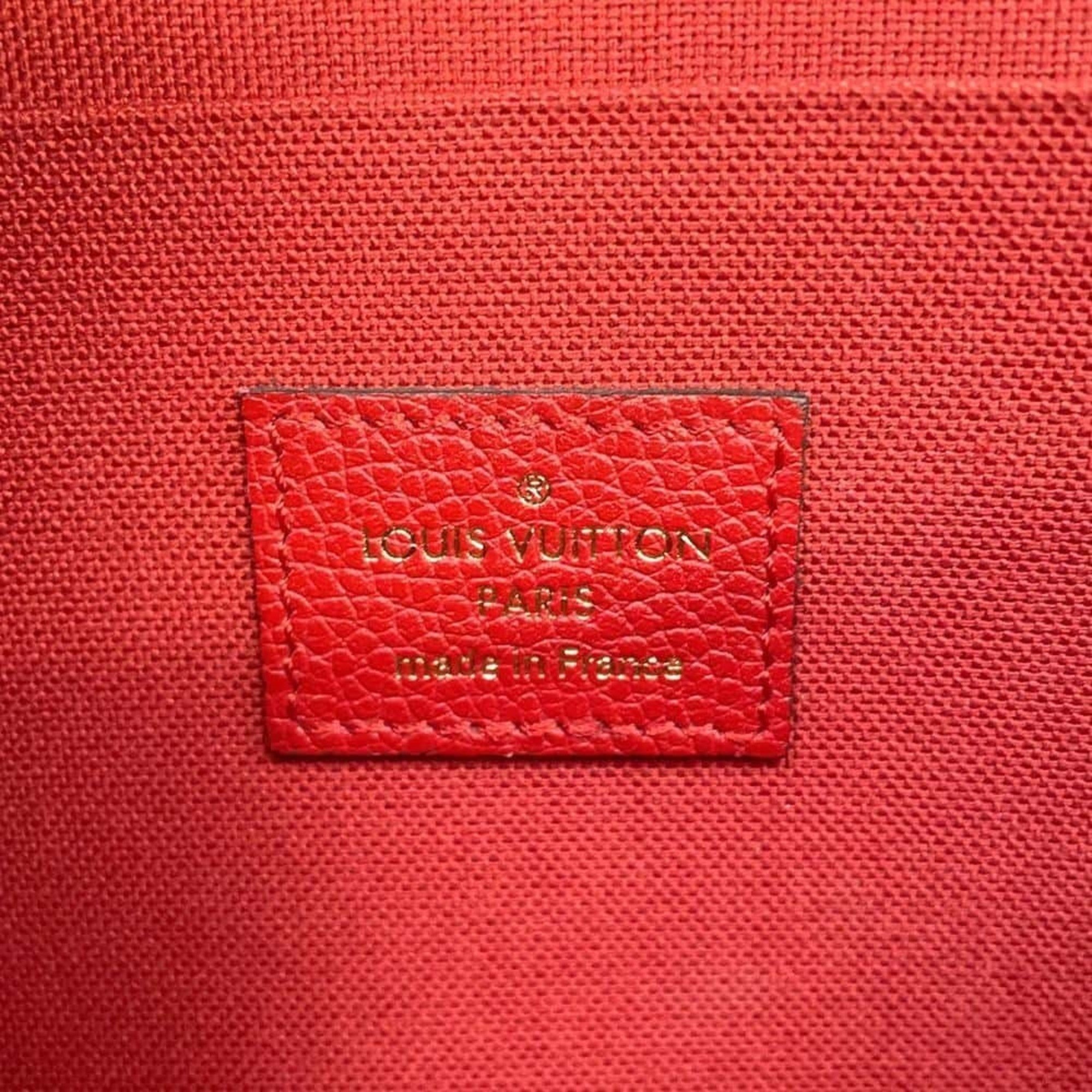 Louis Vuitton Chain Wallet Monogram Empreinte Pochette Felicie M63700 LOUIS VUITTON Red