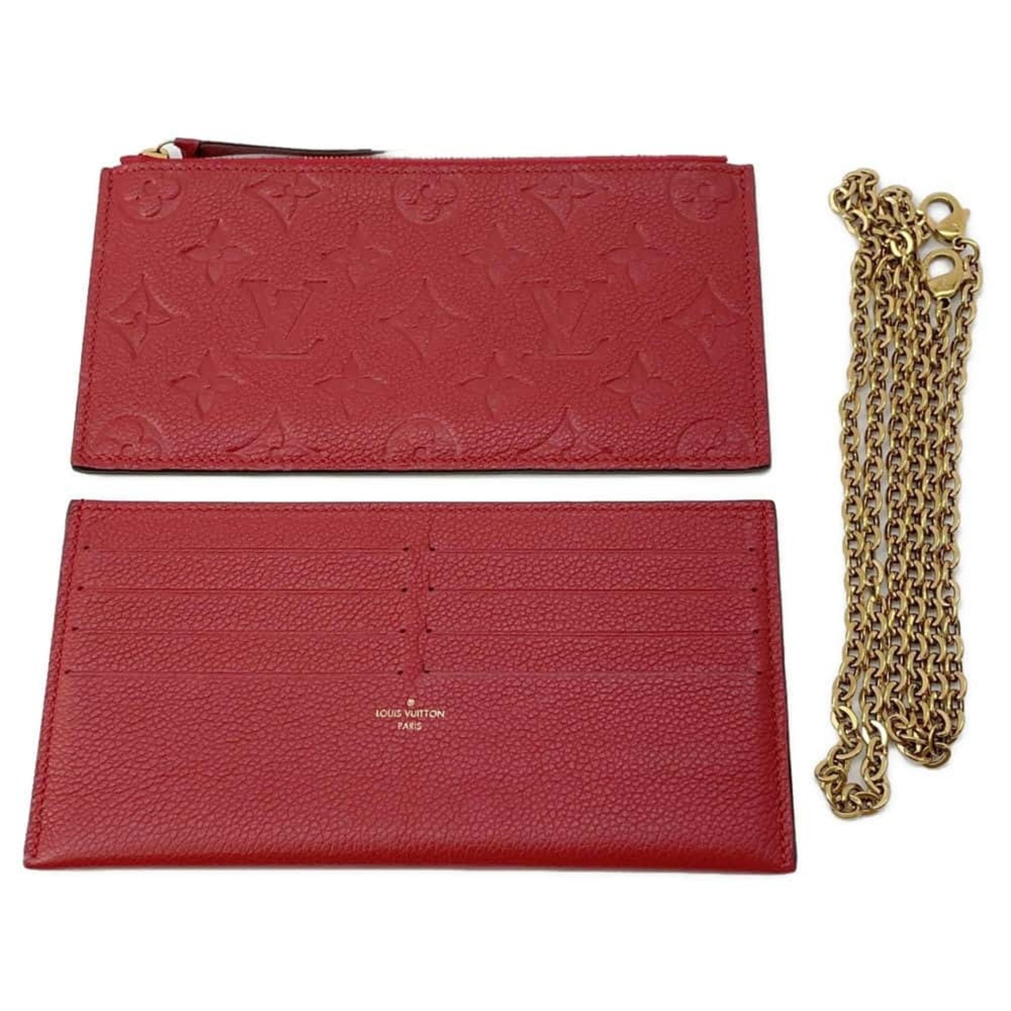 Louis Vuitton Chain Wallet Monogram Empreinte Pochette Felicie M63700 LOUIS VUITTON Red