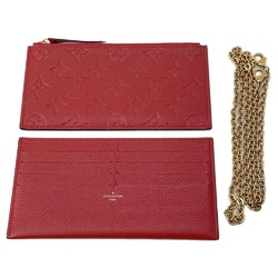 Louis Vuitton Chain Wallet Monogram Empreinte Pochette Felicie M63700 LOUIS VUITTON Red