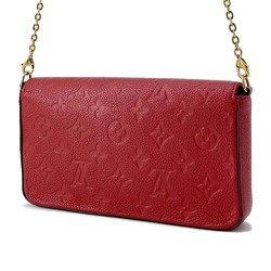 Louis Vuitton Chain Wallet Monogram Empreinte Pochette Felicie M63700 LOUIS VUITTON Red