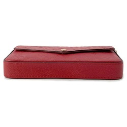 Louis Vuitton Chain Wallet Monogram Empreinte Pochette Felicie M63700 LOUIS VUITTON Red