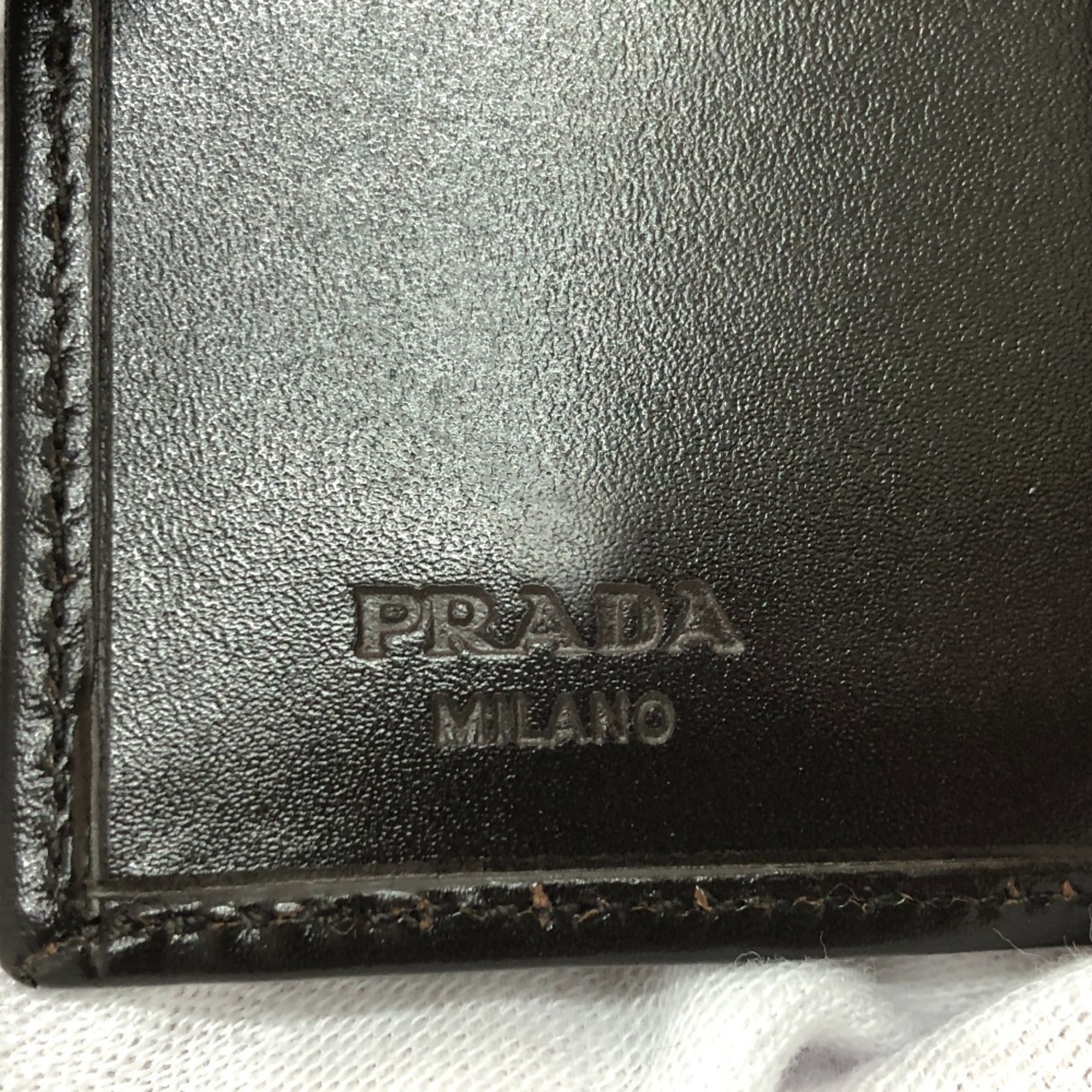 PRADA M25 6-ring key case, leather, men's, black