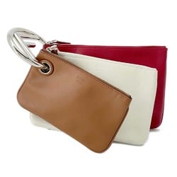 Fendi Clutch Bag Triplet Pouch 8BS001 FENDI White