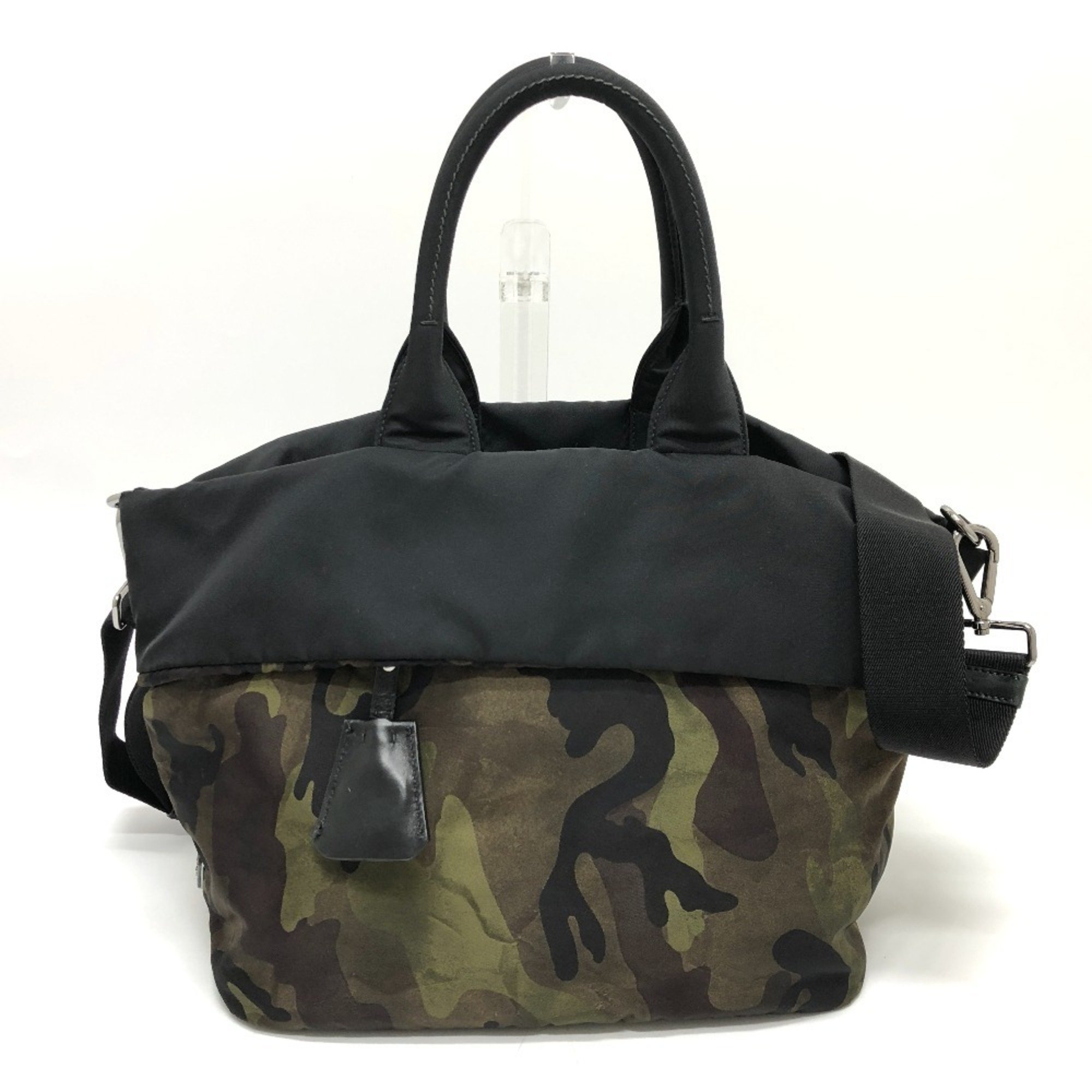 PRADA B1959 Camouflage Handbag Nylon Women's Khaki