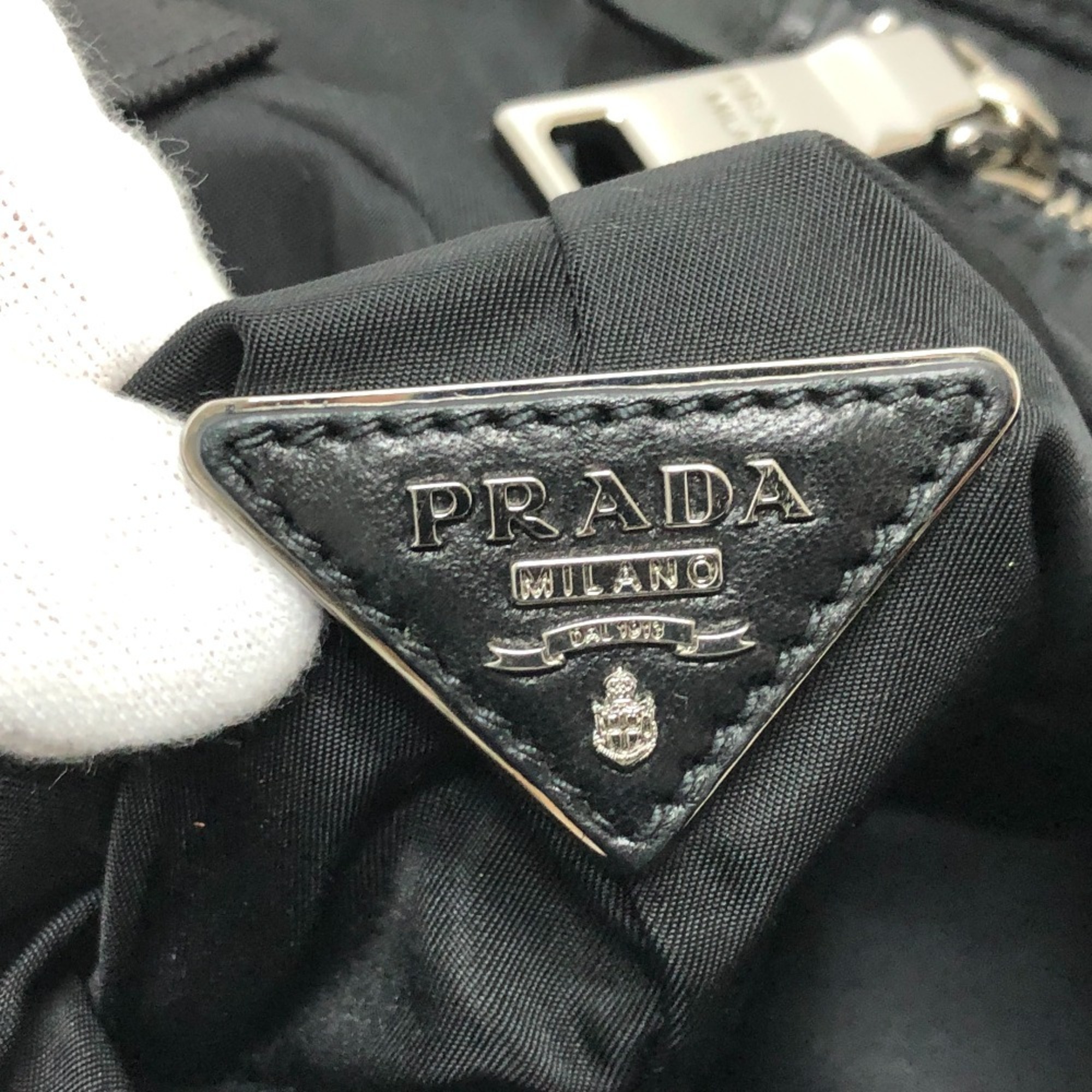 PRADA B1959 Camouflage Handbag Nylon Women's Khaki