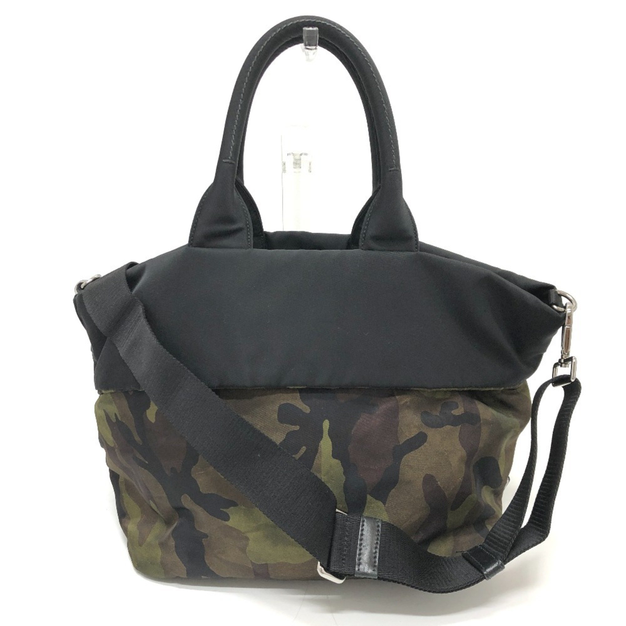 PRADA B1959 Camouflage Handbag Nylon Women's Khaki