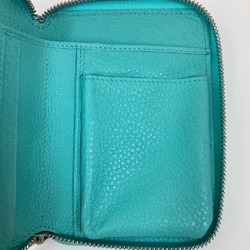 TIFFANY&Co. Tiffany business card holder, pass case, billfold, bi-fold, pouch, multi-case, leather, women's, blue, blue