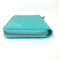 TIFFANY&Co. Tiffany business card holder, pass case, billfold, bi-fold, pouch, multi-case, leather, women's, blue, blue