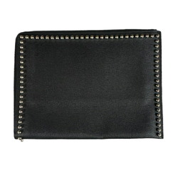 FENDI Carlito Clutch Bag Leather 8M0370 Black Women's