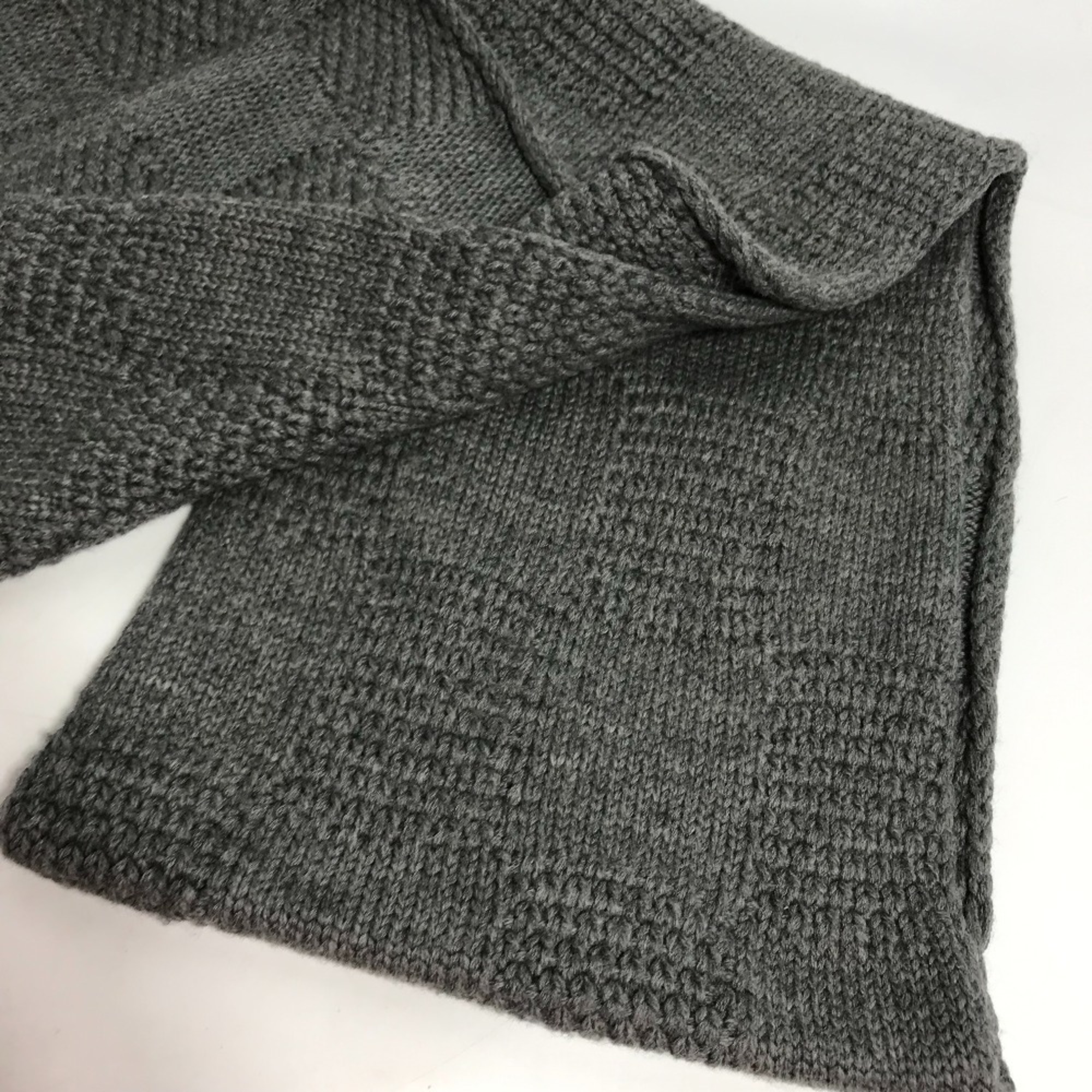 LOUIS VUITTON Louis Vuitton Leather Patch Damier Scarf Wool Men's Grey