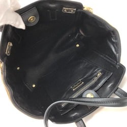 Salvatore Ferragamo Gancini Shoulder Bag Handbag Leather Women's Black