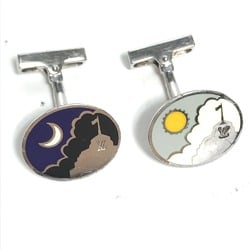 LOUIS VUITTON Moon Sun Button de Manchette Cufflinks Damier SV925 Men's Silver