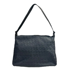 FENDI Mamma Bucket Zucchino Shoulder Bag Canvas 8BR001 Black Women's