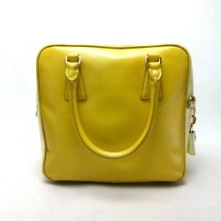 PRADA BL0864 Bicolor Saffiano Bernice Handbag Leather Women's Yellow