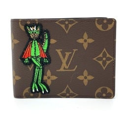 LOUIS VUITTON Louis Vuitton Animal Monogram Portefeuille Slender NM Billfold Bi-fold Wallet Canvas Men's Brown