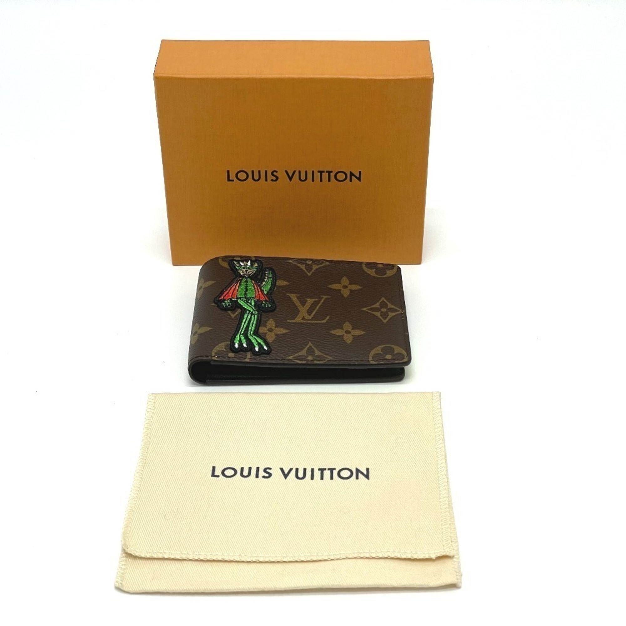 LOUIS VUITTON Louis Vuitton Animal Monogram Portefeuille Slender NM Billfold Bi-fold Wallet Canvas Men's Brown