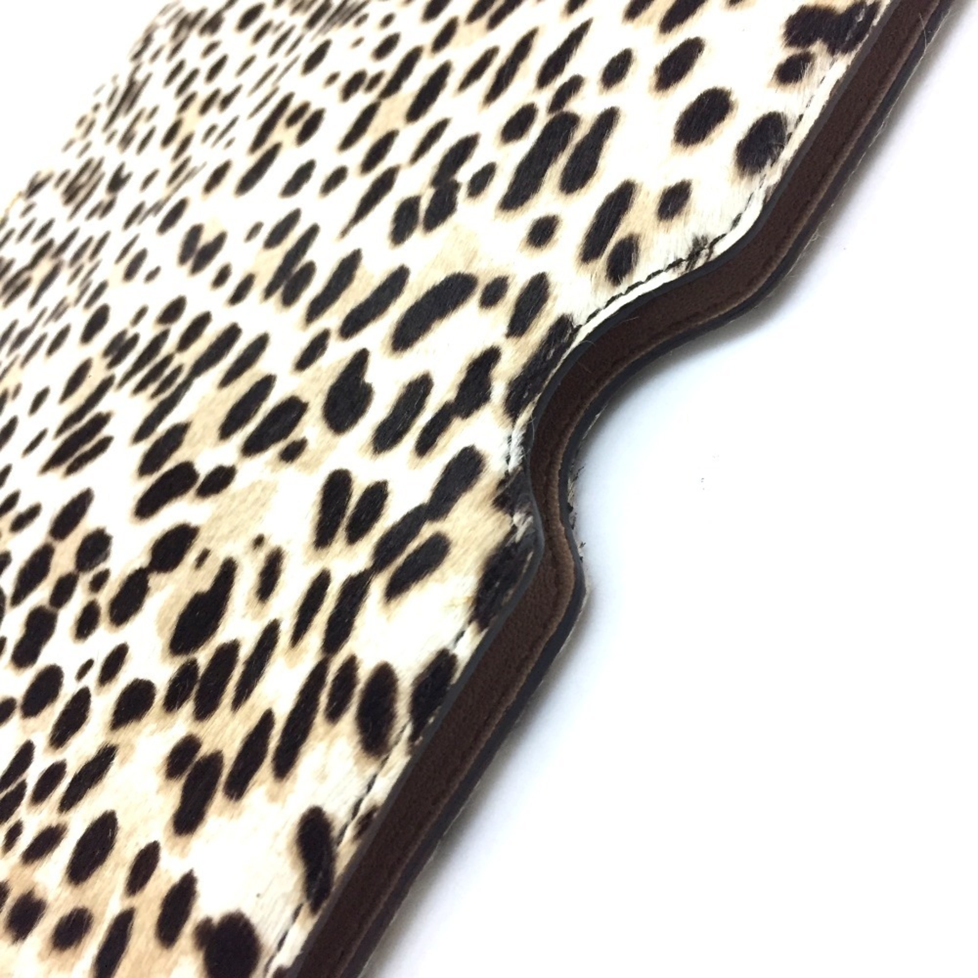 Miu Miu MIU 5ARE43 Tablet Leopard iPad Case Pony BIANCO Beige Men's Women's